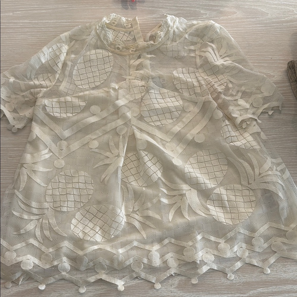 HD in Paris Lace Overlay Blouse
